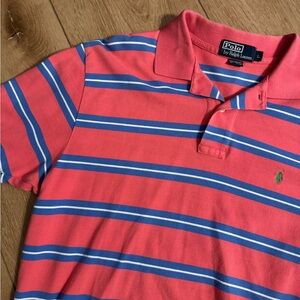 Vintage Polo Ralph Lauren Coral Stripe Polo – Men’s L | Effortless Old Money